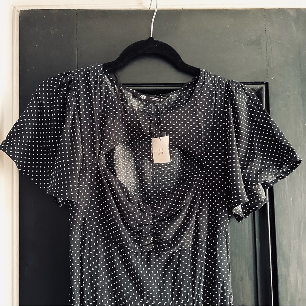 Zara black Polka Dot dress